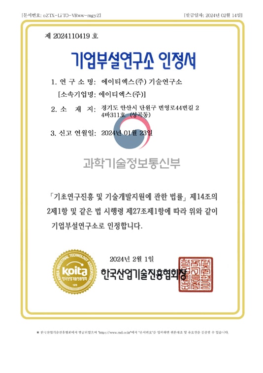 ATX Certification Corporate Research Institute