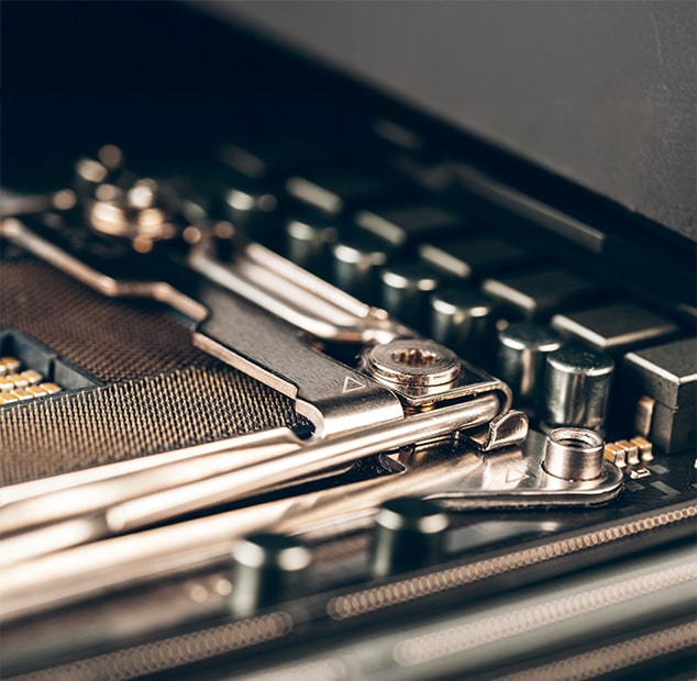 Close-up photo of the CPU socket
