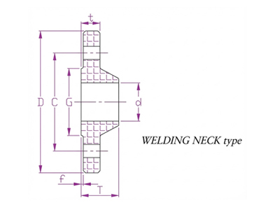 Technical diagram of Welding Neck type