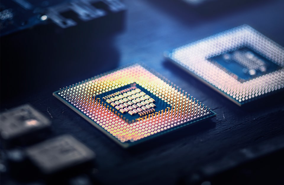 Close-up photo of CPU terminal